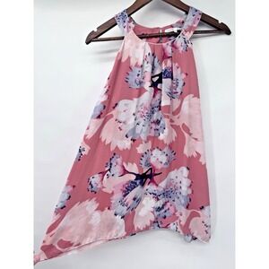 Violet + Claire pink purple Sleeveless Floral tank Blouse XL fairy under blazer
